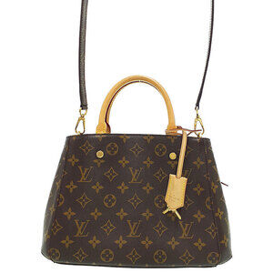 Louis Vuitton Monogram Leather Montaigne 2way Shoulder Bag Brown